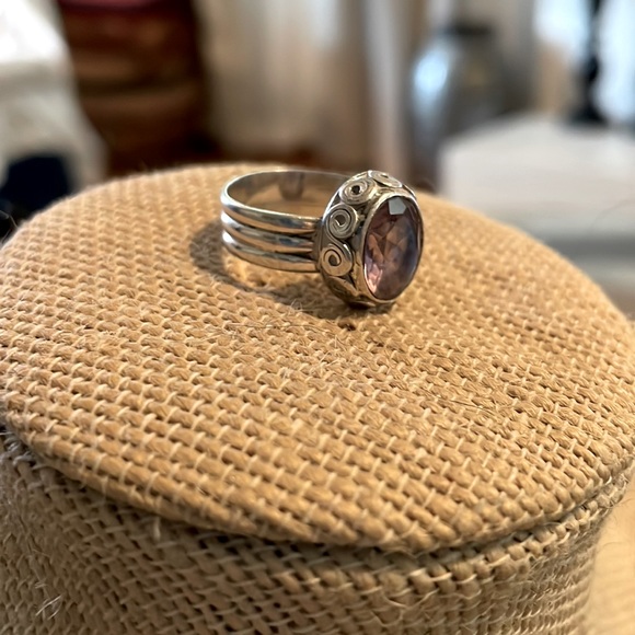Beautiful amethyst cabochon in sterling silver - Picture 1 of 4